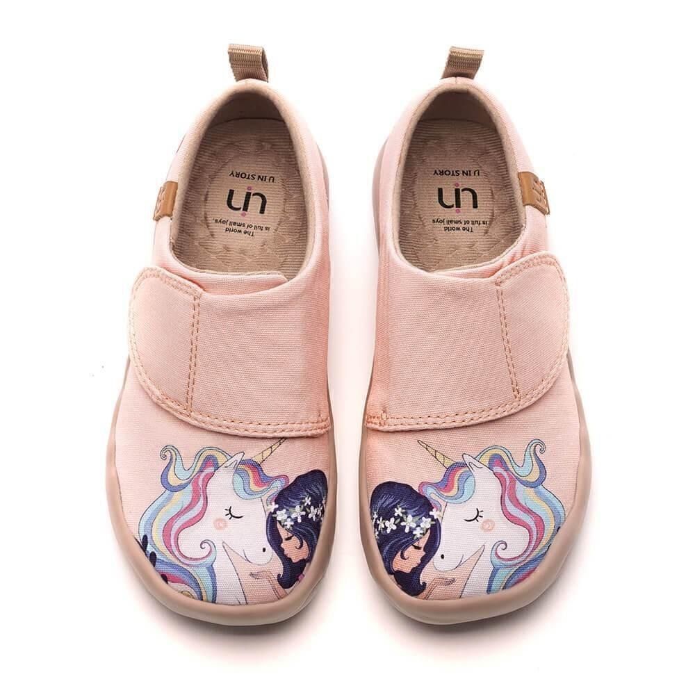 UIN Kid's Casual Canvas Loafers Girls Sneakers Travel Shoes (GIRL AND UNICORN)